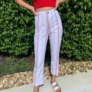 Red and white striped brandy Melville pants